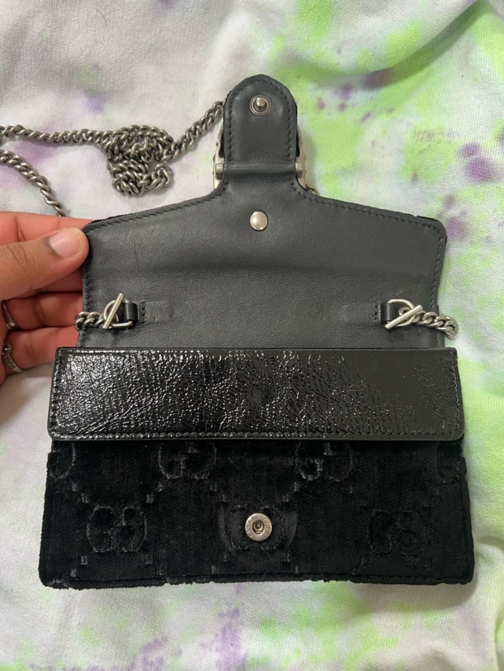 Gucci Mini Black Dionysus Suede Crossbody with Rhinestone Horsebit - Picture 2 of 6